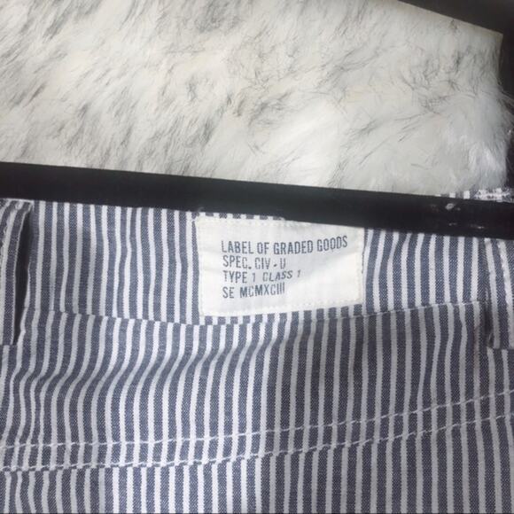 H&M l.o.g.g graded goods striped gray-blue & white short skirt - Picture 7 of 7